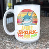 BigProStore Vintage Angry Shark Doo Doo Doo Coffee Mug Retro Shark And Rose Womens Custom Father's Day Mother's Day Gift Idea BPS447 White / 15oz Coffee Mug
