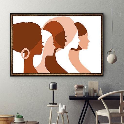 Vintage Abstract Black Girls Art Canvas Paintings African Women