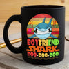 BigProStore Vintage Boyfriend Shark Doo Doo Doo Coffee Mug Retro Shark And Rose Womens Custom Father's Day Mother's Day Gift Idea BPS745 Black / 11oz Coffee Mug