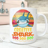 BigProStore Vintage Creative Shark Doo Doo Doo Coffee Mug Retro Shark And Rose Womens Custom Father's Day Mother's Day Gift Idea BPS241 White / 11oz Coffee Mug