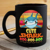 BigProStore Vintage Cute Shark Doo Doo Doo Coffee Mug Retro Shark And Rose Womens Custom Father's Day Mother's Day Gift Idea BPS201 Black / 11oz Coffee Mug