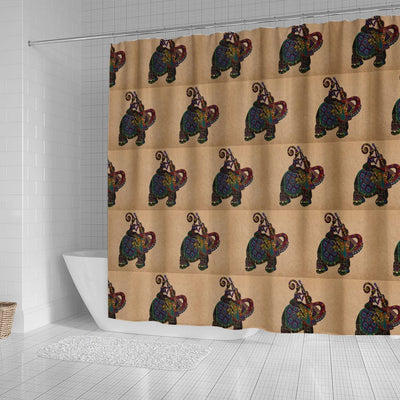 BigProStore Shower Curtains Elephant Vintage Decorative Elephant Art Bathroom Decor Shower Curtain