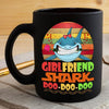 BigProStore Vintage Girlfriend Shark Doo Doo Doo Coffee Mug Retro Shark And Rose Womens Custom Father's Day Mother's Day Gift Idea BPS731 Black / 11oz Coffee Mug
