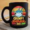 BigProStore Vintage Grumpy Shark Doo Doo Doo Coffee Mug Retro Shark And Rose Womens Custom Father's Day Mother's Day Gift Idea BPS772 Black / 11oz Coffee Mug