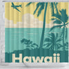 BigProStore Hawaii Bath Curtain Vintage Honolulu Aviation Shower Curtain Bathroom Curtains Hawaii Shower Curtain / Small (165x180cm | 65x72in) Hawaii Shower Curtain