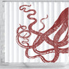 BigProStore Shower Curtain Decor Vintage Kraken Tentacles Shower Curtain Home Bath Decor Kraken Shower Curtain / Small (165x180cm | 65x72in) Kraken Shower Curtain