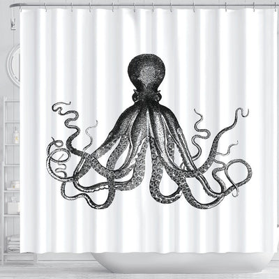 BigProStore Kraken Shower Curtain Decor Vintage Octopus Shower Curtain Bathroom Decor Ideas Kraken Shower Curtain / Small (165x180cm | 65x72in) Kraken Shower Curtain