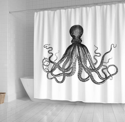 BigProStore Kraken Shower Curtain Decor Vintage Octopus Shower Curtain Bathroom Decor Ideas Kraken Shower Curtain