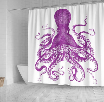BigProStore Kraken Bath Curtain Vintage Octopus Shower Curtain Fantasy Fabric Bath Bathroom Kraken Shower Curtain