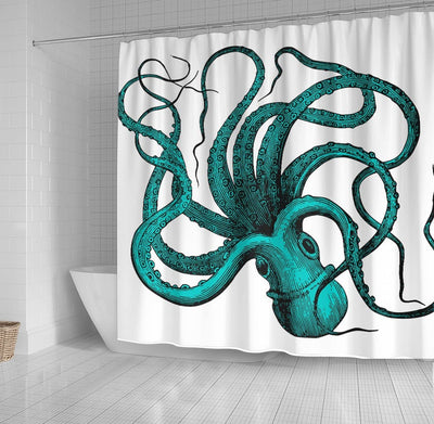 BigProStore Kraken Bathroom Curtain Vintage Octopus Shower Curtain Fantasy Fabric Bath Bathroom Kraken Shower Curtain
