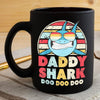 BigProStore Vintage Retro Daddy Shark Doo Doo Doo Coffee Mug Mens Custom Father's Day Mother's Day Gift Idea BPS212 Black / 11oz Coffee Mug