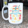 BigProStore Vintage Retro Teacher Shark Doo Doo Doo Coffee Mug Womens Custom Father's Day Mother's Day Gift Idea BPS482 White / 15oz Coffee Mug