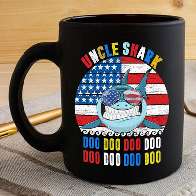 BigProStore Vintage Retro Uncle Shark Doo Doo Doo Coffee Mug Mens Custom Father's Day Mother's Day Gift Idea BPS153 Black / 11oz Coffee Mug