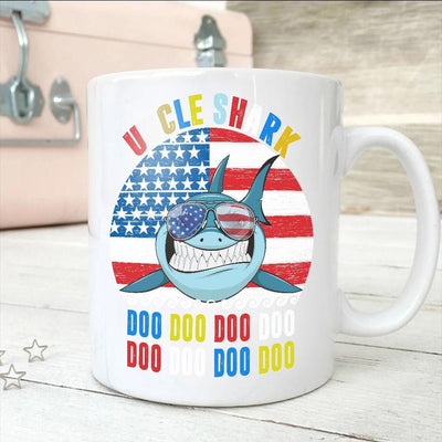 BigProStore Vintage Retro Uncle Shark Doo Doo Doo Coffee Mug Mens Custom Father's Day Mother's Day Gift Idea BPS153 White / 11oz Coffee Mug