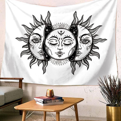BigProStore Mystic Tapestry White Suns Wall Tapestry For Home Decor Tarot Tapestry / S (51"x60" / 130x150cm) Tarot Tapestry
