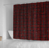 BigProStore Shower Curtain Decor Woven Black Marble Amp Red Grunge R Shower Curtain Bathroom Curtains Herringbone Shower Curtain / Small (165x180cm | 65x72in) Herringbone Shower Curtain