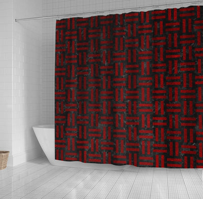BigProStore Shower Curtain Decor Woven Black Marble Amp Red Grunge R Shower Curtain Bathroom Curtains Herringbone Shower Curtain / Small (165x180cm | 65x72in) Herringbone Shower Curtain
