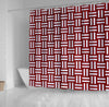 BigProStore Herringbone Bathroom Curtain Woven White Marble Amp Red Grunge Shower Curtain Bathroom Wall Decor Ideas Herringbone Shower Curtain / Small (165x180cm | 65x72in) Herringbone Shower Curtain