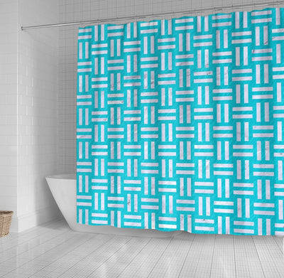 BigProStore Herringbone Shower Curtain Decor Woven White Marble Amp Turquoise Col Shower Curtain Fantasy Fabric Bath Bathroom Herringbone Shower Curtain / Small (165x180cm | 65x72in) Herringbone Shower Curtain
