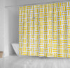 BigProStore Bathroom Curtain Woven White Marble Amp Yellow Colore Shower Curtain Bathroom Decor Herringbone Shower Curtain / Small (165x180cm | 65x72in) Herringbone Shower Curtain