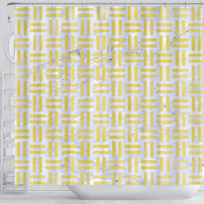BigProStore Bathroom Curtain Woven White Marble Amp Yellow Waterc Shower Curtain Bathroom Decor Herringbone Shower Curtain