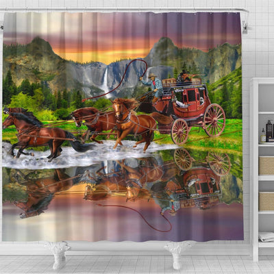 BigProStore Mystic Horse Decor Shower Curtain Wonderful Wells Fargo Stagecoach Shower Curtain Bathroom Wall Decor Ideas Horse Shower Curtain