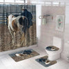 BigProStore Lileihao Horse Bathroom Sets Delightful Western Cowboy Horse Shower Curtain Bathroom Accessories Set Horse Bathroom Sets / Standard (180x180cm | 72x72in) Horse Bathroom Sets