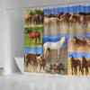 BigProStore Horse Shower Curtain Wonderful Western Horses Photography Collage Shower Curtain Extra Long Bathroom Sets Horse Shower Curtain / Small (165x180cm | 65x72in) Horse Shower Curtain