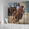 BigProStore Horse Shower Curtain Delightful Western Rodeo Cowgirl Horse Shower Curtain Extra Long Bathroom Sets Horse Shower Curtain / Small (165x180cm | 65x72in) Horse Shower Curtain