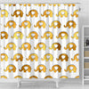 BigProStore Elephant Shower Curtain White Gold Animals Baby Elephants Metallic Bathroom Decor Ideas Shower Curtain / Small (165x180cm | 65x72in) Shower Curtain
