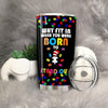 BigProStore Why fit in when you were born to stand out autism Tumbler Idea BPS761 Black / 20oz Steel Tumbler