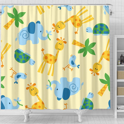 BigProStore Elephant Bathroom Decor Wild Animals Bathroom Curtains Shower Curtain / Small (165x180cm | 65x72in) Shower Curtain