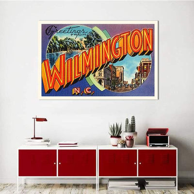 BigProStore Canvas Artwork Wilmington 2 North Carolina Nc Vintage Postcard Wall Decor At Home Cities Canvas