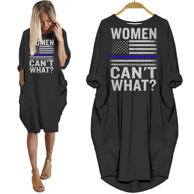 BigProStore Thin Blue Line Shirt Women Can't What Dress For Her Black / S Women Dress