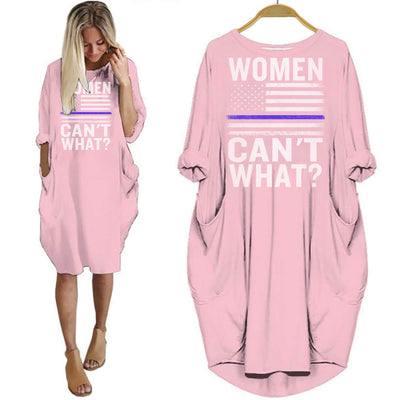 BigProStore Thin Blue Line Shirt Women Can't What Dress For Her Pink / S Women Dress