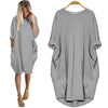 BigProStore Plain Women Summer Dress Gray / S Women Dress