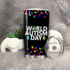 BigProStore World Autism Day April 2nd Autistic Awareness Puzzle Tumbler BPS207 Black / 20oz Steel Tumbler