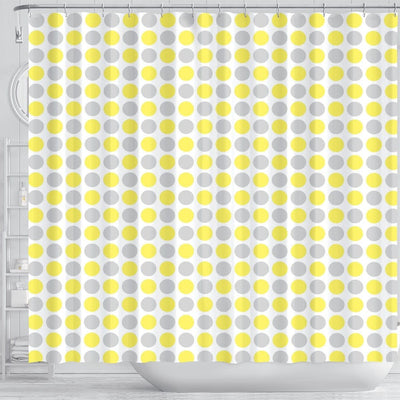 BigProStore Bathroom Curtain Yellow Grey Dots Shower Curtain Bathroom Accessories Lemon Shower Curtain / Small (165x180cm | 65x72in) Lemon Shower Curtain