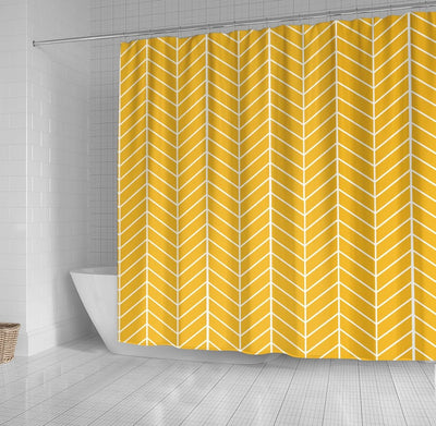 BigProStore Herringbone Bath Curtain Yellow Herringbone Shower Curtain Bathroom Decor Herringbone Shower Curtain / Small (165x180cm | 65x72in) Herringbone Shower Curtain