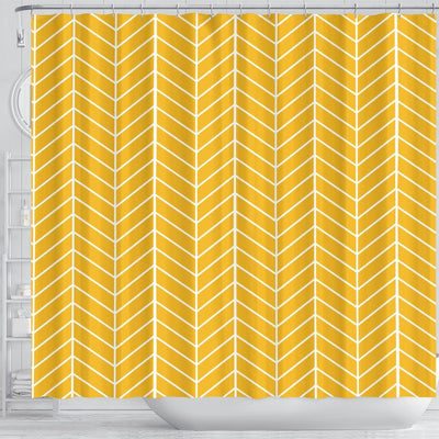 BigProStore Herringbone Bath Curtain Yellow Herringbone Shower Curtain Bathroom Decor Herringbone Shower Curtain