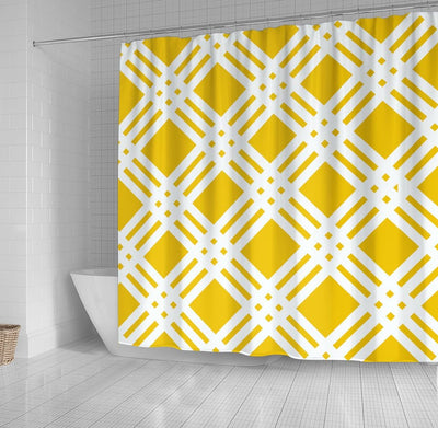 BigProStore Lemon Bathroom Curtain Yellow And White Gingham Shower Curtain Home Bath Decor Lemon Shower Curtain