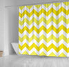 BigProStore Lemon Shower Curtain Decor Yellow Chevron Stripes Shower Curtain Bathroom Wall Decor Ideas Lemon Shower Curtain