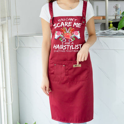 BigProStore You Can't Scare Me Personalized Hair Salon Aprons Red Apron