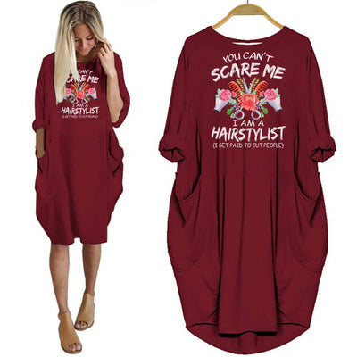 BigProStore You Can't Scare Me I'm A Hairstylist Women Dress Red / S Women Dress