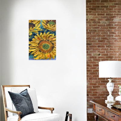 BigProStore Sunflower Canvas Art Adorable Golden Rise And Shine Sunflower Home Decor Canvas / 12" x 18" Canvas
