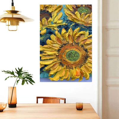 BigProStore Sunflower Canvas Art Adorable Golden Rise And Shine Sunflower Home Decor Canvas