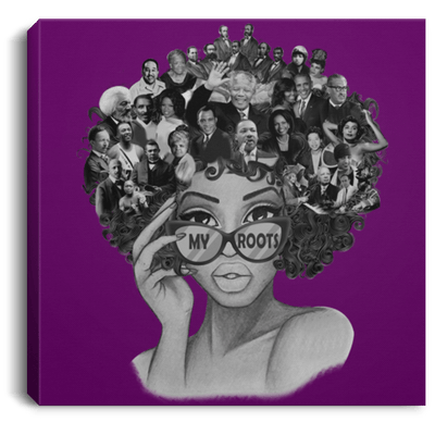 BigProStore African American Canvas My Roots Famous People In My Head Proud Black History Month Funny Canvas Afrocentric Inspired Home Decor BPS639 Purple / 8" x 8" Portrait Canvas