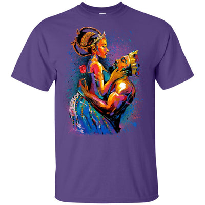 BigProStore African American King Queen T-Shirt For Melanin Women Men Pro Black G200 Gildan Ultra Cotton T-Shirt / Purple / S T-shirt