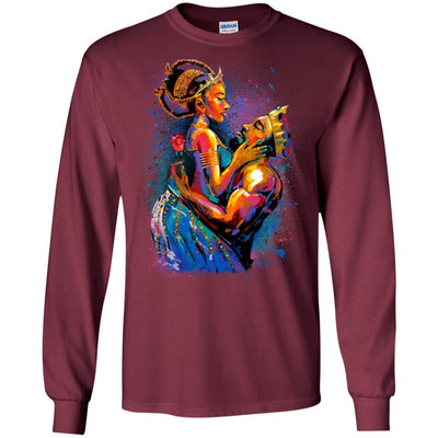 BigProStore African American King Queen T-Shirt For Melanin Women Men Pro Black G240 Gildan LS Ultra Cotton T-Shirt / Maroon / S T-shirt
