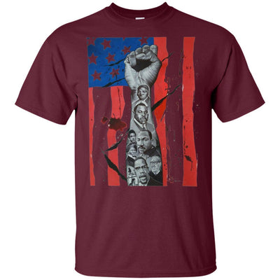 BigProStore African American T-Shirt America Flag Graphic Design For Pro Black Men G200 Gildan Ultra Cotton T-Shirt / Maroon / S T-shirt